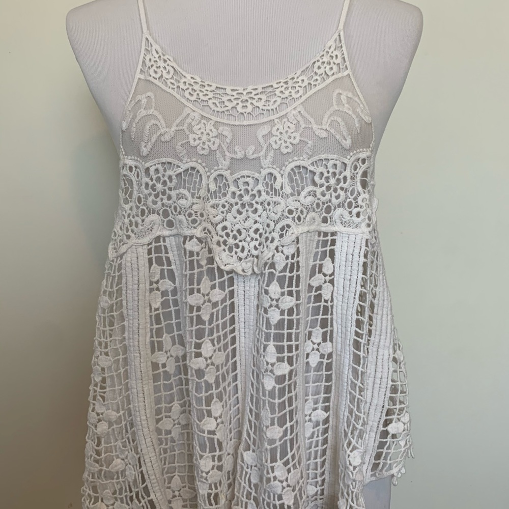 Hyfve // White Crochet Tank // Medium